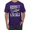 thumbnail image 2 of Wild Bobby Respect The Locals Save Our Oceans Shark Animal Lover Men Graphic Tee, Purple, Large, 2 of 6