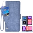 thumbnail image 1 of Wallet Case for iPhone 11 6.1 inch, Blocking Card Slot Stand Shockproof TPU Interior Case PU Leather Magnetic Protect Flip Cover Compatible with iPhone 11 6.1 inch, Blue, 1 of 4