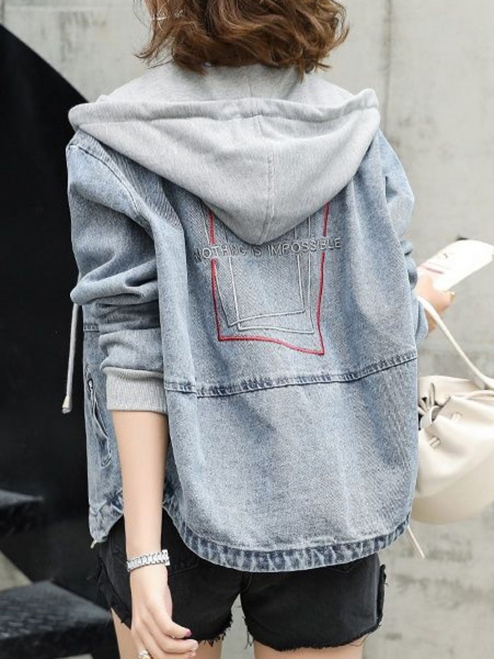Hooded drawstring boyfriend trends jean swish pockets two piece coat new arrivals