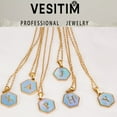 thumbnail image 2 of VESITIM Initials Blue Necklace for Women 18K Gold Plated Stainless Steel A-Z Letters Pendant Necklace as Gift Women, 2 of 5