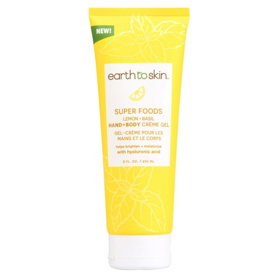 Earth to Skin Hand and Body Lotion, Lemon and Basil, Creme Gel, 8 oz
