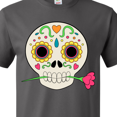 thumbnail image 3 of Inktastic DÃ­a De Los Muertos Skull with Flower T-Shirt, 3 of 4