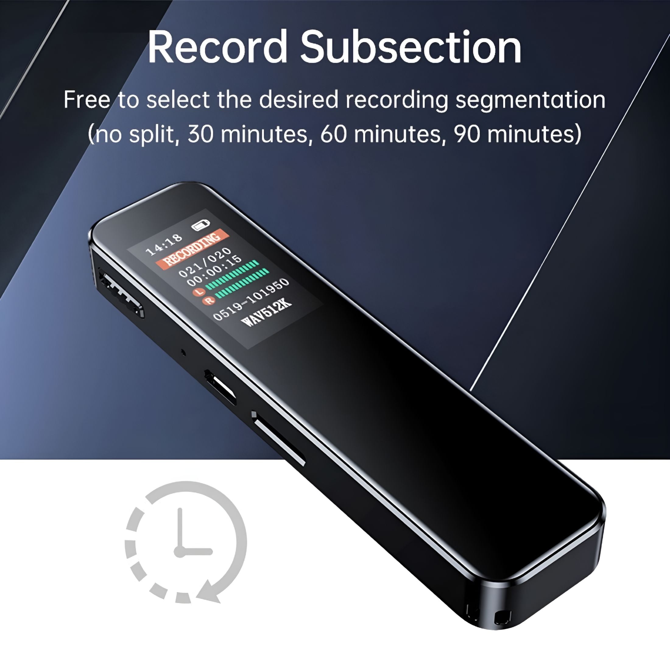 GJX 64GB Digital Voice Recorder with High-Fidelity Audio, Password Protection, and Long Battery Life for Lectures, Meetings, and Interviews