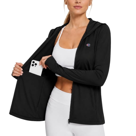 Champion Women's Sun Hoodie, Long Sleeve SPF 50 UV Rash Guard Sun Shirt