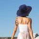 thumbnail image 5 of Sombrero de Paja unisex Macarena bohemio Ala Ancha azul oscuro, 5 of 7
