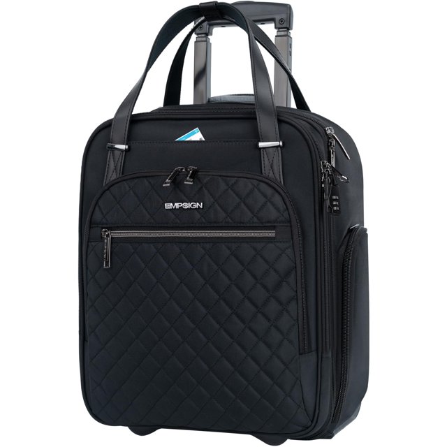 Bolsa de mano con ruedas EMPSIGN para debajo del asiento, 16 pulgadas, ligera, negra