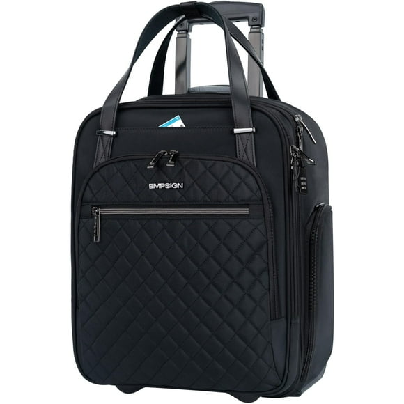 Bolsa de mano con ruedas EMPSIGN para debajo del asiento, 16 pulgadas, ligera, negra