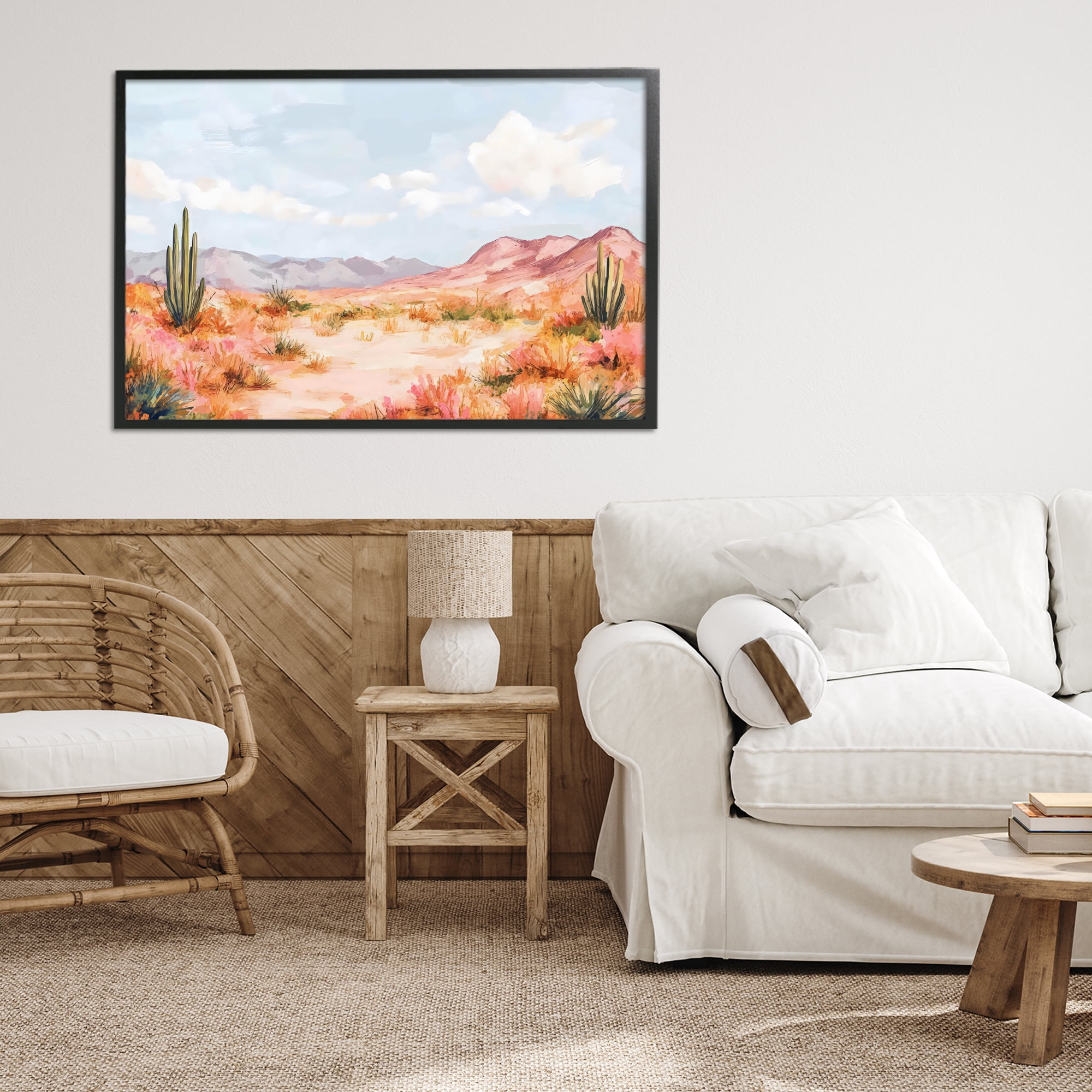 Stupell Industries Pastel Desert Dream Sunset Black Framed Giclee Art, design by Creative Studio