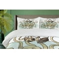 thumbnail image 4 of Ambesonne Cartoon Duvet Cover Sets, Pirate Ship Greek Myth, 2-Queen, Tan Pale Green, 4 of 7