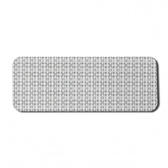 Abstract Computer Mouse Pad, Horizontally Arranged Illustration of Greyscale Stripes and Triangles, Rectangle Non-Slip Rubber Mousepad Large, 31" x 12", Dark Grey White Dimgray, by Ambesonne