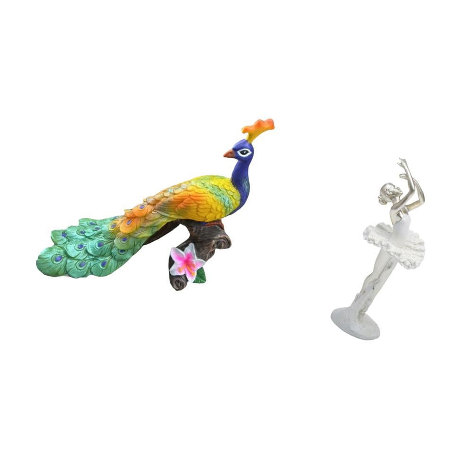 CarpNettore Peacock Ballerina Sculpture Figurine Decorative Garden Ornament Crafts Statue for Home Bedroom Yard Modern Dancing Girl Art Entrance