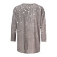 thumbnail image 4 of PNTUTB Women's 3/4 Sleeve Round Neck Top/Shirt Printed Round Neck Long Sleeve Basic Tees Blouses, 4 of 6
