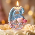thumbnail image 5 of Birthday Number Candle, Blue Purple Striped Party Celebration Wax Insert, Festive Cake Topper Pick for Anniversary Event Table Display, 5 of 6