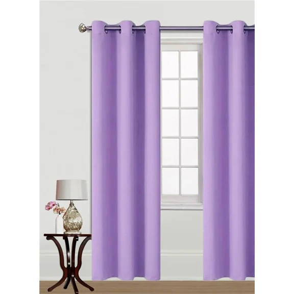 Blackout window curtain for living room / bedroom drapes divider room panel thermal grommet Set of 2 panels , 37 by 84 inch, LILAC color