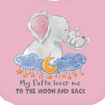 thumbnail image 4 of Inktastic My Safta Loves Me to the Moon and Back Elephant Family Boys or Girls Baby Bib, 4 of 4