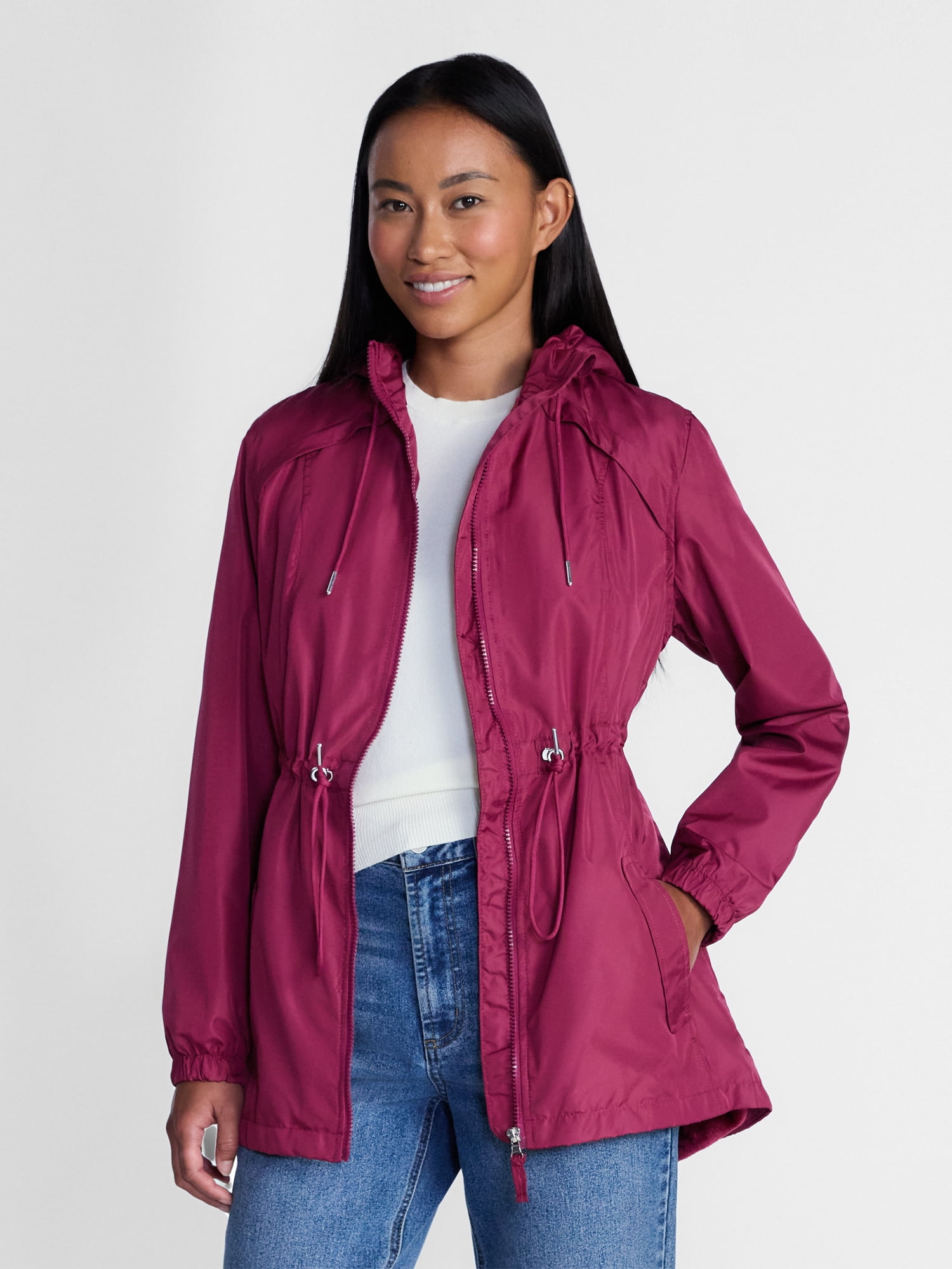 Big Chill Women's and Women's Plus Lined Anorak Jacket with Hood, Sizes S-3X