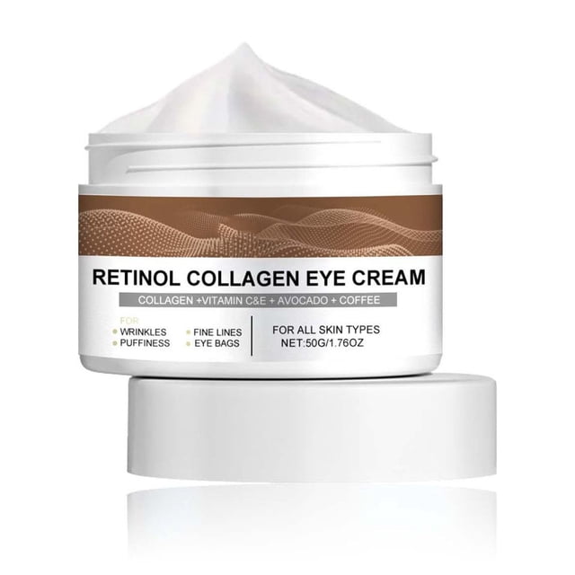 Crema para ojos con retinol antiedad y antiarrugas. Reduce las ojeras y la hinchazón. Distribuye el tono uniformemente. Hidrata y cuida los ojos. 50 g.