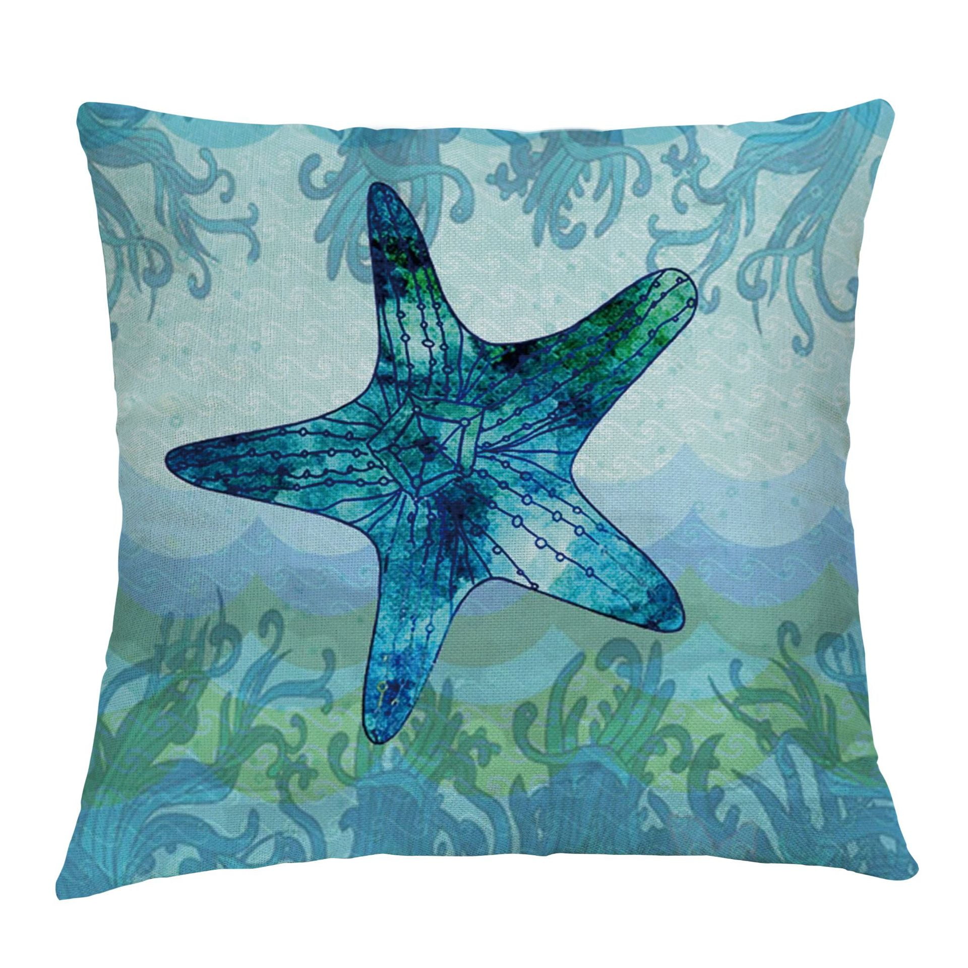 Coastal Decor Nautical Theme Throw Pillow Covers 18x18inch,Outdoor