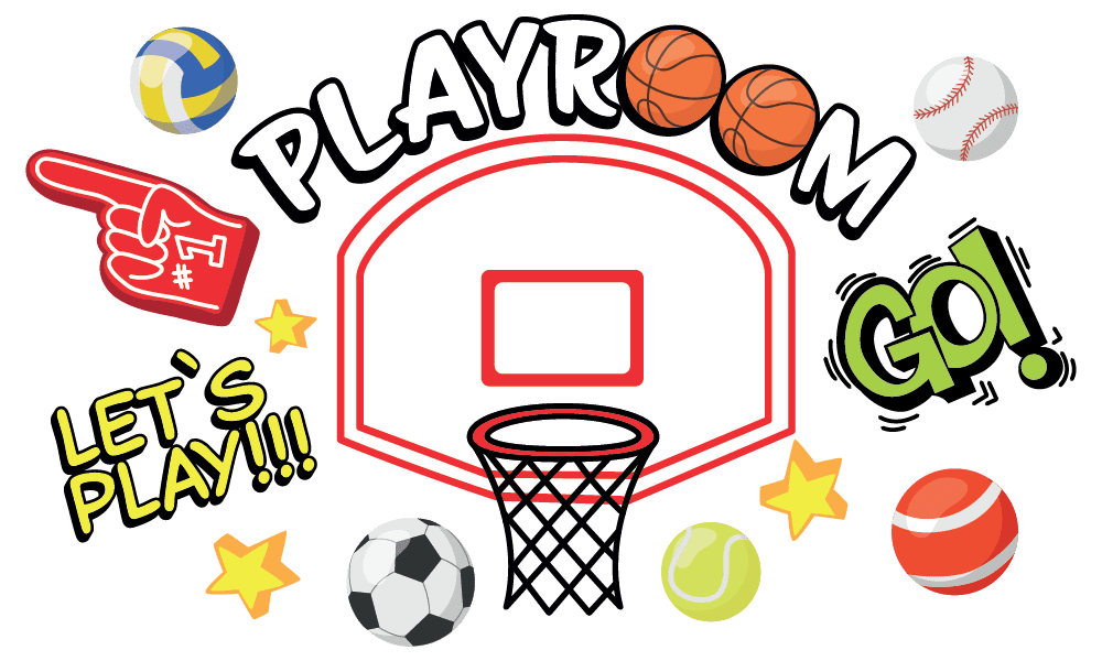 Hoop, Board and Many Balls like Basketball, Volleyball, Tennis, Baseball with Let's Play and Go