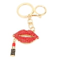 thumbnail image 1 of Girl's Kiss Lips Keychains Sparkling Red Lip Shape Purse Charm Backpack Accessories, 1 of 10