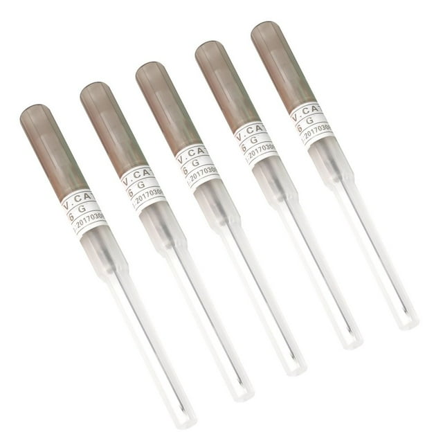Pack of 5 Catheter Piercing Needles Tattoo Piercings Tool (16G)