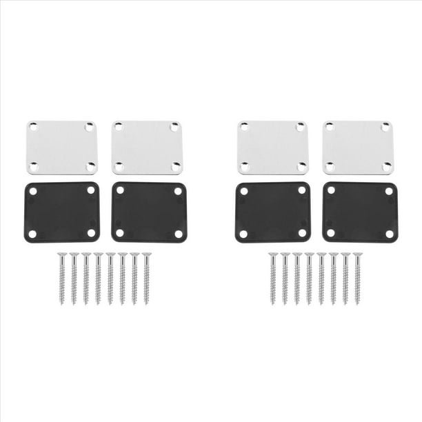 4 Piezas de Placas de Metal para Guitarra con Tapete de Plástico para Reemplazo de Guitarra Eléctrica Strat Tele Style, Cromo