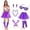Purple, variant on 70s 80s Costume Accessories Outfits for Women Tutu Skirt Headband Leg Warmers Fishnet Gloves Cosplay Set