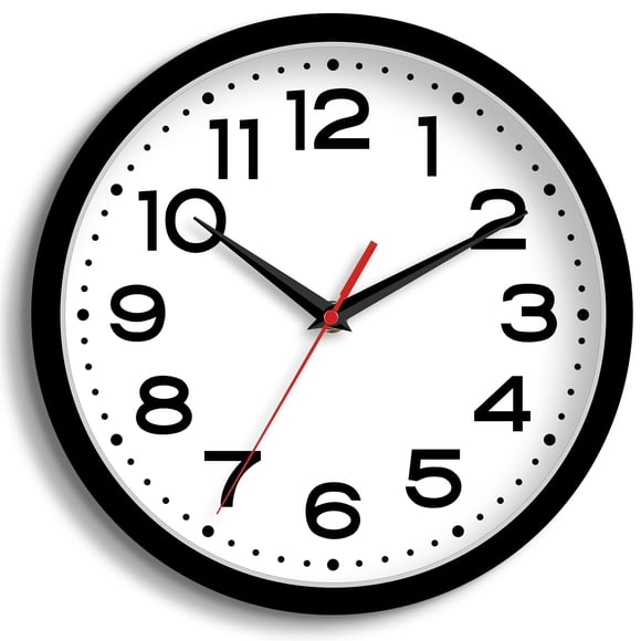 Reloj de pared Roymine, silencioso, no hace tictac, 20 cm, funciona con pilas