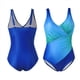 thumbnail image 3 of Trajes de Baño de una Pieza con Control de Abdomen para Mujer, Estilo Retro, Fruncido, Push Up, Acolchado, Estilo Vintage Azul M, 3 of 8