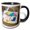Black/White, variant on 3drose, Beach Destination, 11oz Two-tone Yellow Mug