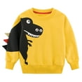 thumbnail image 2 of Ketyyh-chn99 Toddler Boys Sweatshirts Dinosaur Long Sleeve Pullover Crewneck Shirts Cartoon Tee Sport Tops for Kids for 3-4 Years,Yellow, 2 of 5