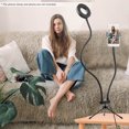 thumbnail image 2 of Luz LED Anular Andoer de 3.5 Pulgadas para Transmisiones en Vivo, 5W, Ajuste de 3 Colores y 10 Niveles de Brillo, Soporte de Mesa Incluido, 2 of 6