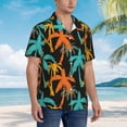 thumbnail image 5 of Daiia Palm Trees Hawaiian Shirt for Men Gentle Cotton Regular Short Sleeve Casual-X-Large, 5 of 9