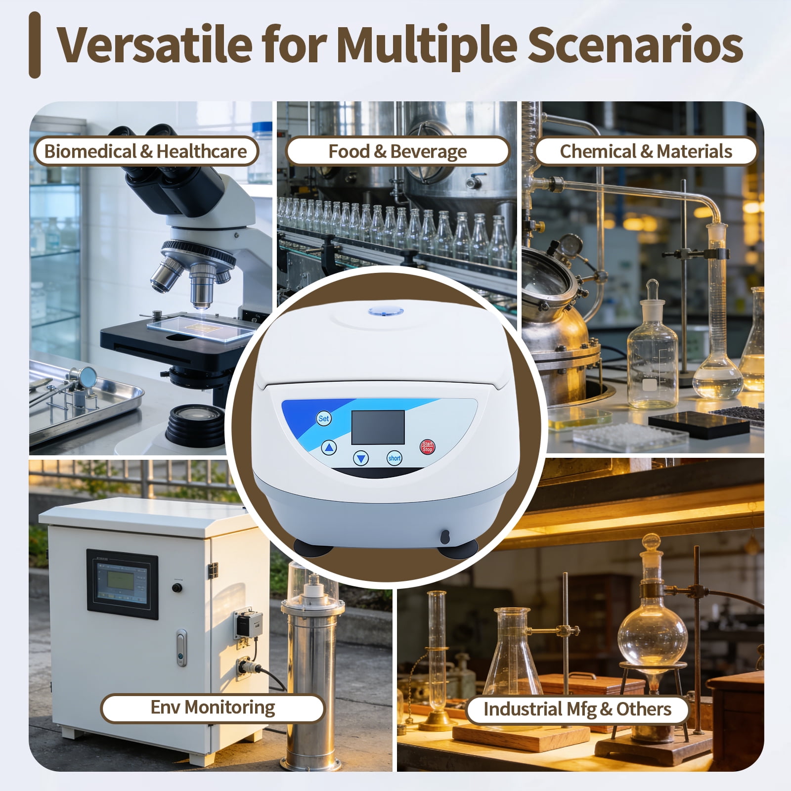 6 x 10/15ml centrifuge tubes Scientific Mini Centrifuge, Lab PRP Benchtop Centrifuge LCD Digital Desktop Lab Centrifuge, for Food&Beverage Impurity Separation