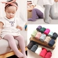thumbnail image 2 of Collants d'Automne et d'Hiver pour Bébé, Fillette, Bas Côtelés en Coton, Unis, Chauds, 0-6 T, 2 of 5