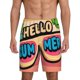 thumbnail image 1 of Balery Hello Summer Pantalones cortos de pijama de punto de algodón para hombre con cinturilla y bolsillos-Small, 1 of 6