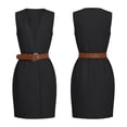 thumbnail image 5 of Afuyipoi Womens Sleeveless V-Neck Wrap Midi Dress With Belt And Pockets, Wrinkle-Resistant Breathable Business Casual Workwear Dress, Soft Flattering Office Summer Dress For Women Gray Size S, 5 of 8