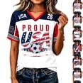 thumbnail image 2 of 2026 New USA Soccer Jersey for Women, United States Jersey Soccer, V Neck Short Sleeve Football Tee, USA Flag Soccer Jersey Sport Top for Adult(Wine, 2XL), 2 of 6