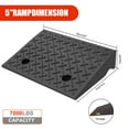 thumbnail image 5 of Rubber Car Curb Ramps, 5" Rise Height Heavy Duty Rubber Threshold Ramp, Portable Driveway Ramps for Cars Wheelchairs Scooter Lawn Mower, 7000lbs Load Capacity, 2 Pack, 5 of 8