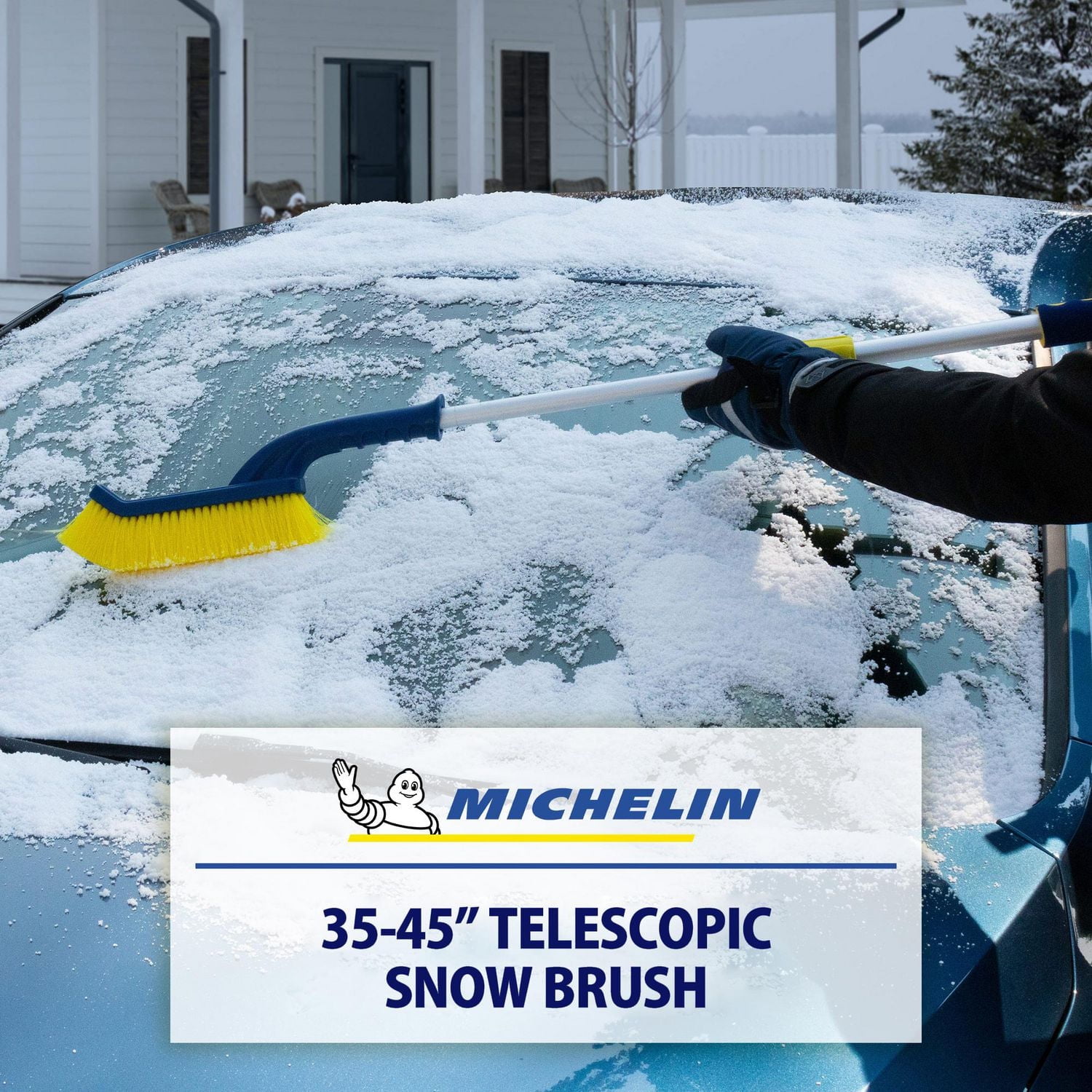 Koolatron Michelin Basic Telescopic Snow Brush, Adjustable Length for Snow/Ice Removal