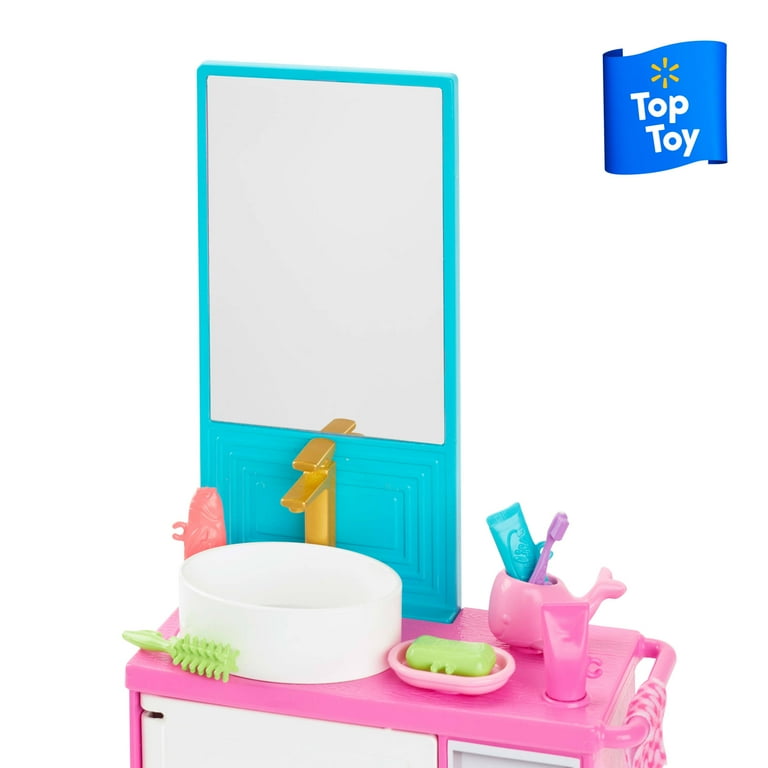 Barbie World Bathtime Toy Playset with 19 Dollhouse