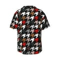thumbnail image 2 of Disketp Men's Hawaiian Houndstooth Green Red Print Shirts Button Down Holiday Beach Shirts-X-Large, 2 of 7