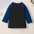 thumbnail image 4 of Avrntaa Girls Crew Neck T-shirt Fall Casual Color Block 3/4 Sleeve Tops Loose Layer Shirt for 3-14 Y, 4 of 6