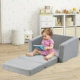 thumbnail image 5 of Honeyjoy 2-in-1 Toddler Fold out Couch Children’s Convertible Sofa to Lounger Grey, 5 of 11