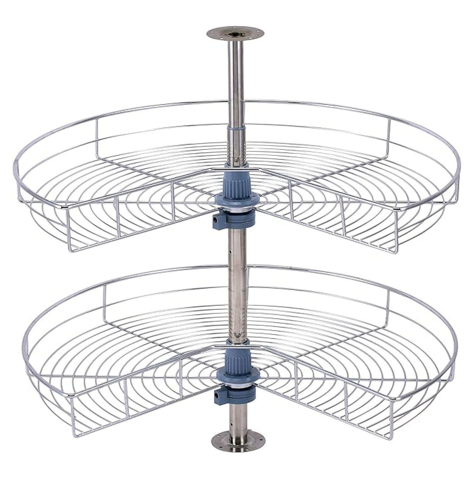 JOWBOOW 24-Inch Corner Cabinet Lazy Susan Turntable – Two-Tier Rotating Shelf Organizer For Kitchen