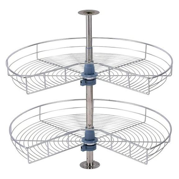 Dowell 28" Kidney Lazy Susan, 2 Shelves, Kitchen Base Corner Cabinet Organizer ( 4001 270 28)