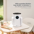 thumbnail image 3 of Shark NeverChange Compact Pro 250 Sq Ft HEPA Air Purifier, 5-Year HEPA-Exceeding Filter, Captures Pollutants, Pet Dander, Dust, and Smoke, HP072WH White, 3 of 9
