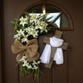 thumbnail image 2 of fastboy Doorstep Wreath Exquisite Fabric Wreath For Pleasant Party Atmosphere Made Of Rattan Easter Wreath type+1 40cm, 2 of 5