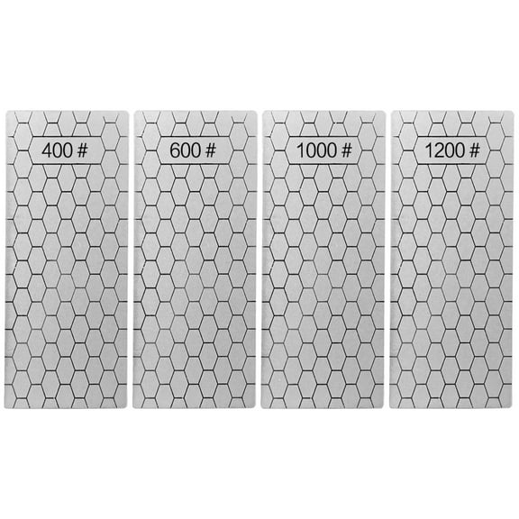 4 Pcs Diamond Hone Honecomb Grinding Blades, 400, 600, 1000, 1200 Grit, Ideal for Knife Sharpening Laser Etched Surface, Stable Rectangular Design, Suitable for Kitchen Knives, Woodworking Chisels