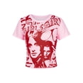 thumbnail image 2 of Qiylii Y2K Women Slim Fit Crop Top, Lady Print Short Sleeve Round Neck T shirt, 2 of 8